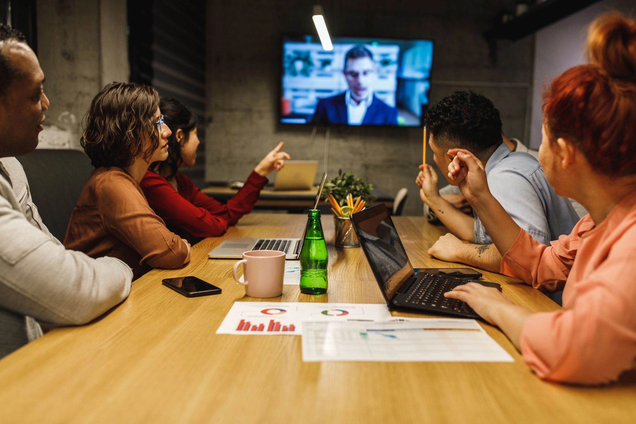 Remote team meeting supporting executive operations