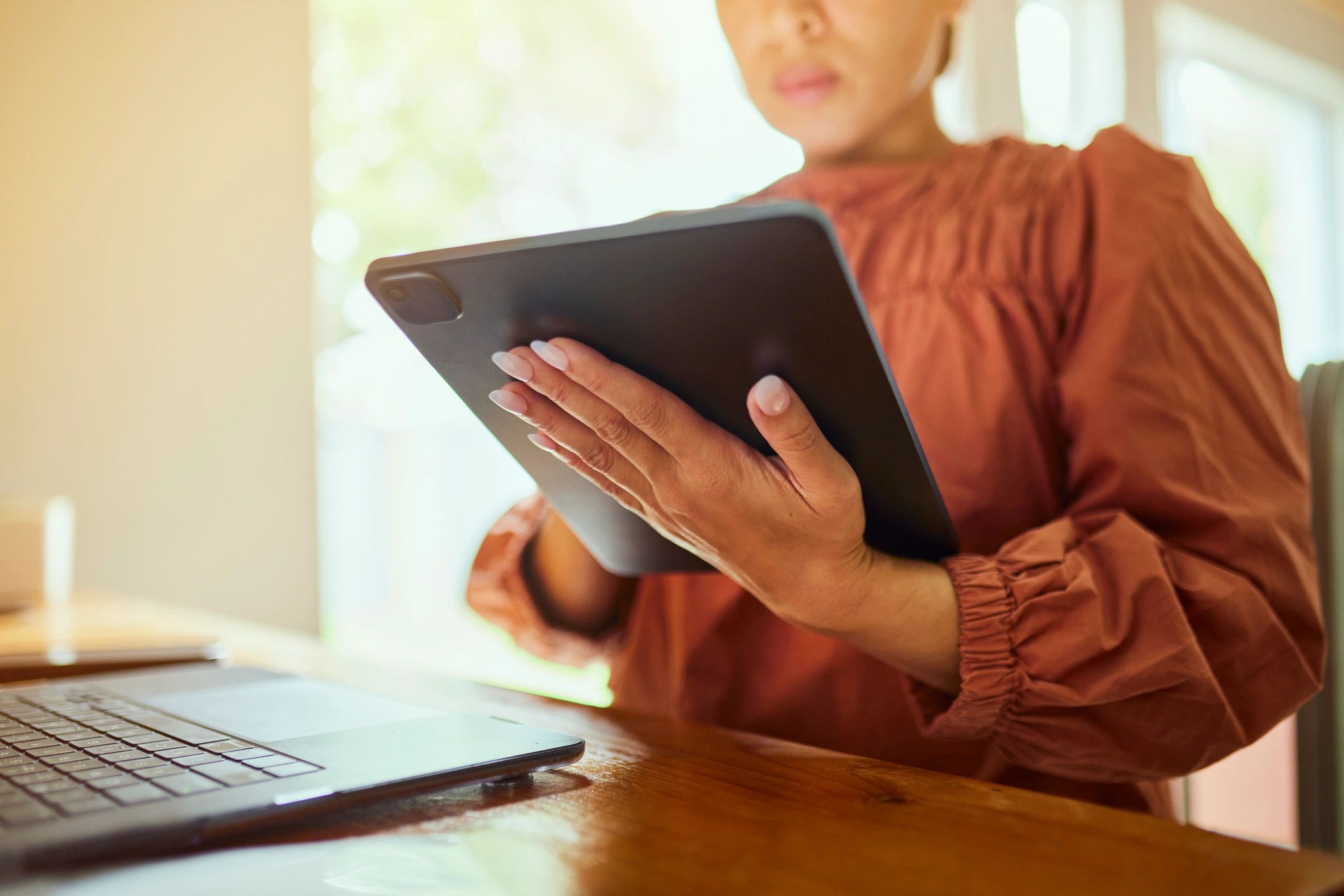 Remote professional working efficiently from a modern home office